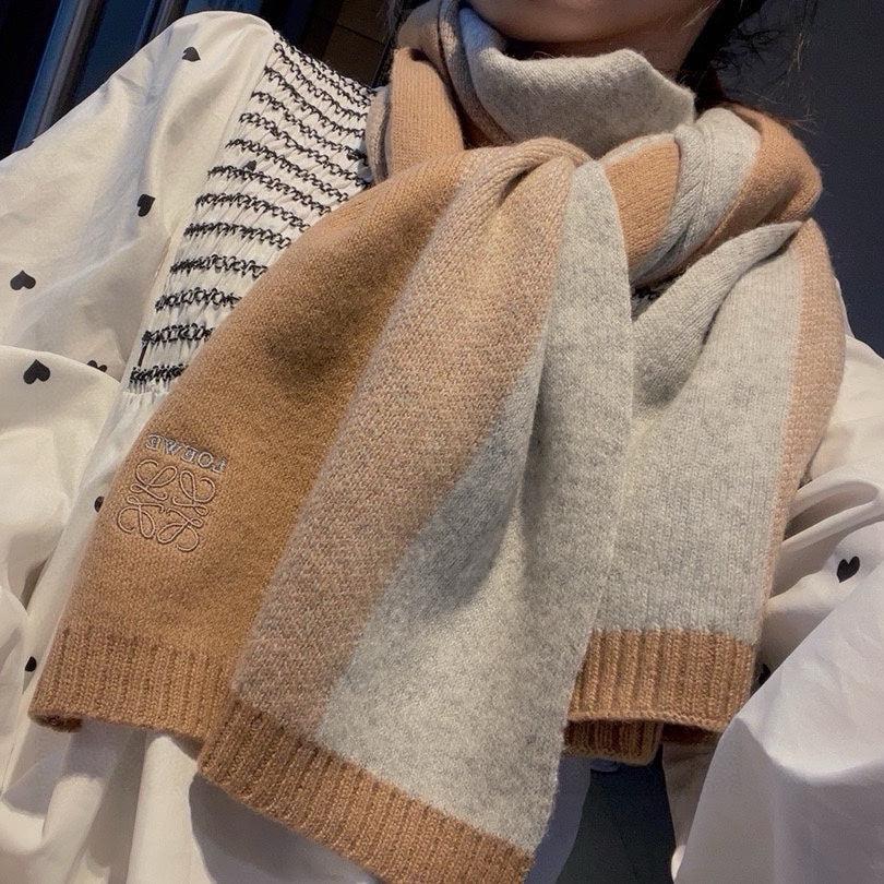 LOEWE SCARF 190 CM IN CINNAMON BROWN CASHMERE 390837