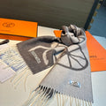 HERMES CASAQUE PORTE-CLEFS MUFFLER 180 CM SPANISH GRAY CASERE