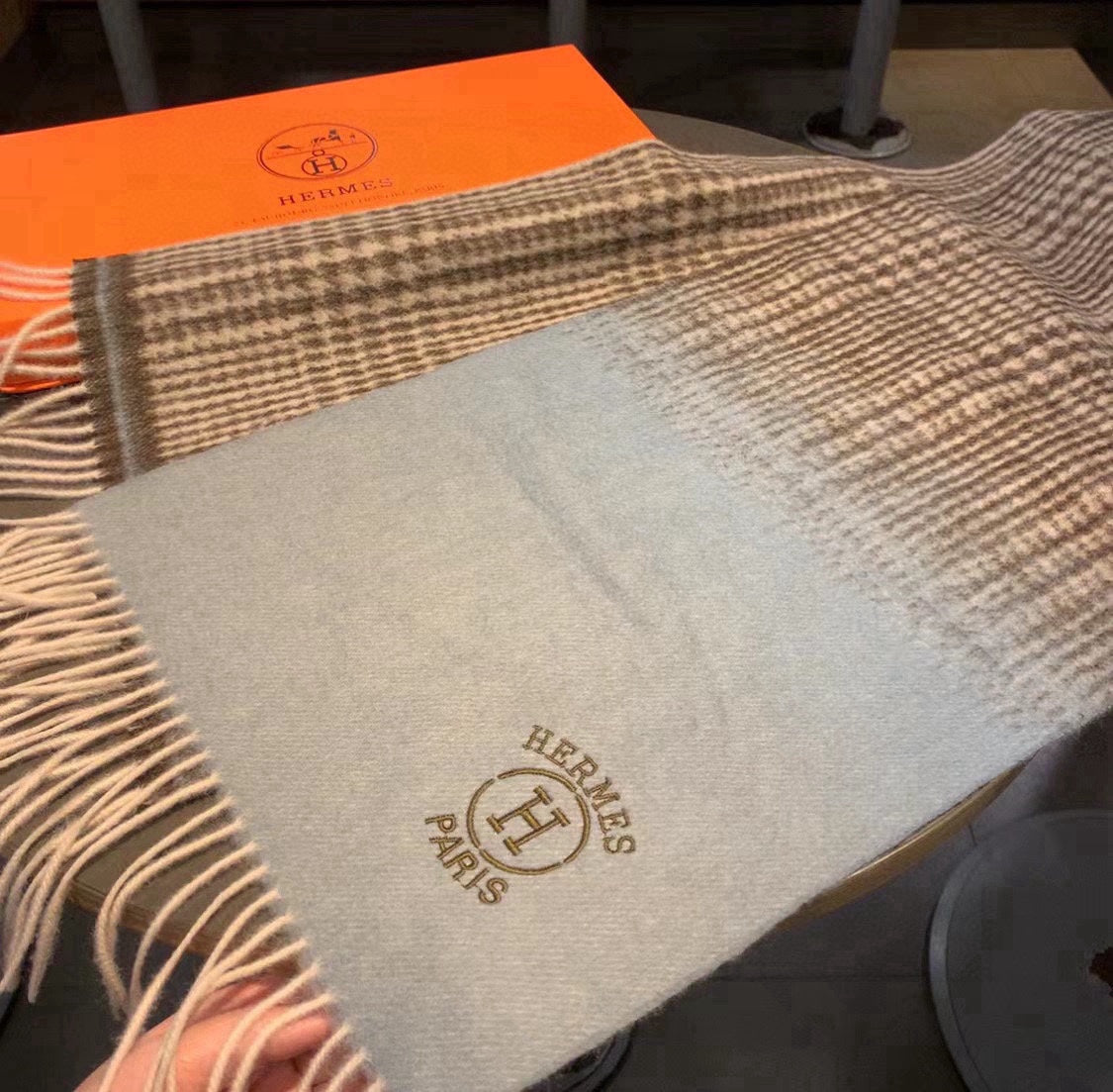 HERMES SCARF 180 CM IN COLORFUL CASERE 396308