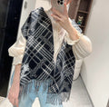BURBERRY CLASSIC CHECK SCARF 168 CM IN BLACK CASHMERE 396320