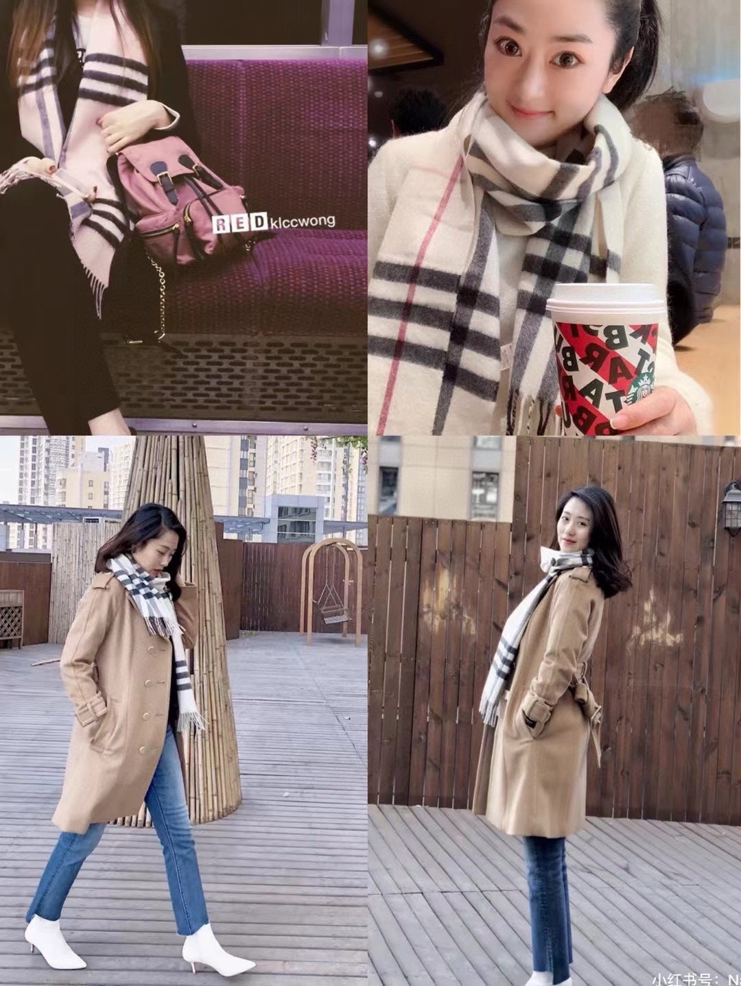 BURBERRY SCARF 168 CM IN BLACK MIX WHITE CASHMERE 408588