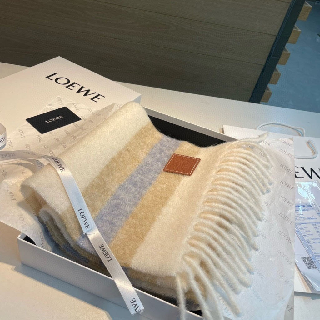 LOEWE SCARF IN COLORFUL WOOL AND MOHAIR 415217