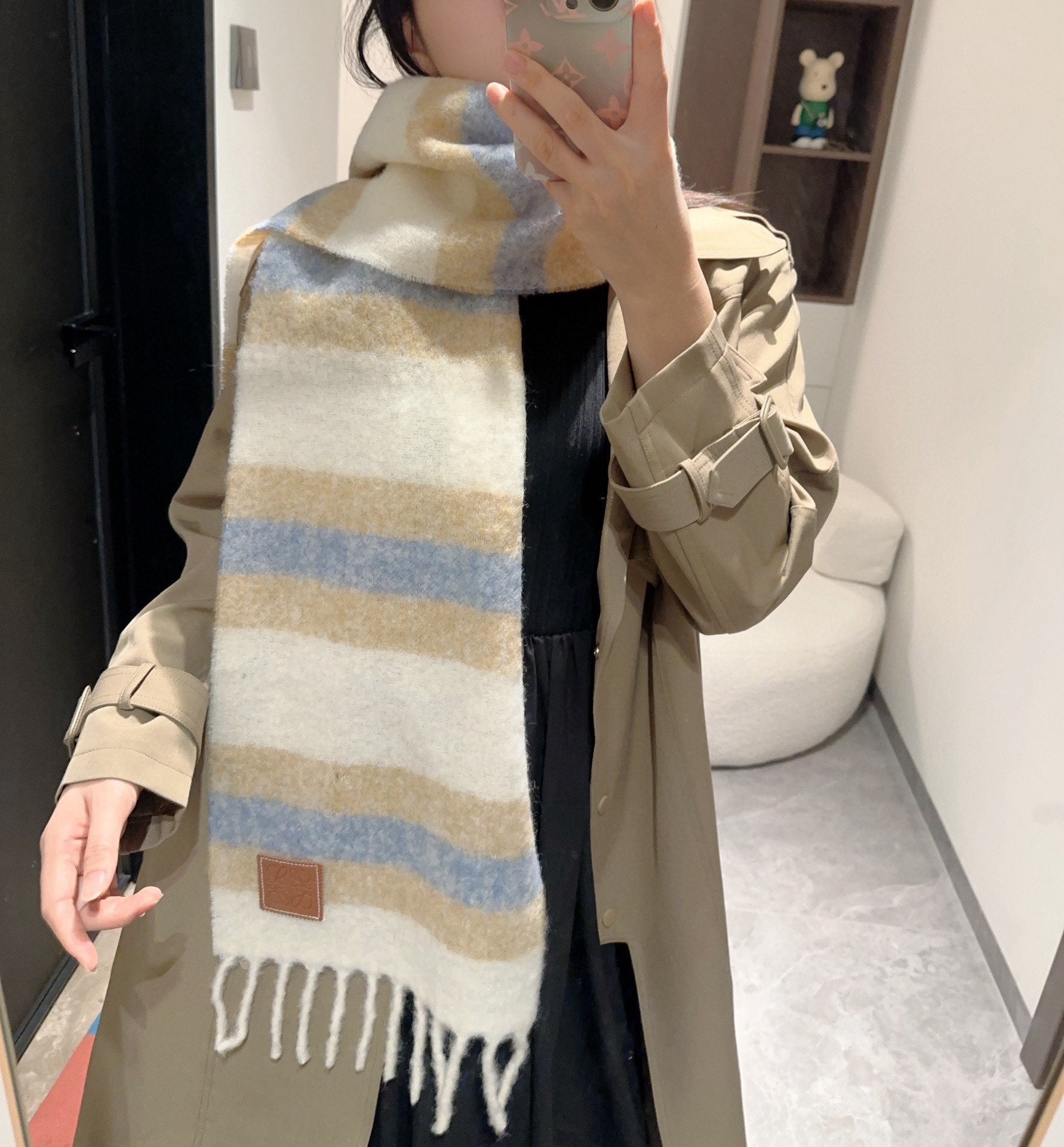 LOEWE SCARF IN COLORFUL WOOL AND MOHAIR 415217