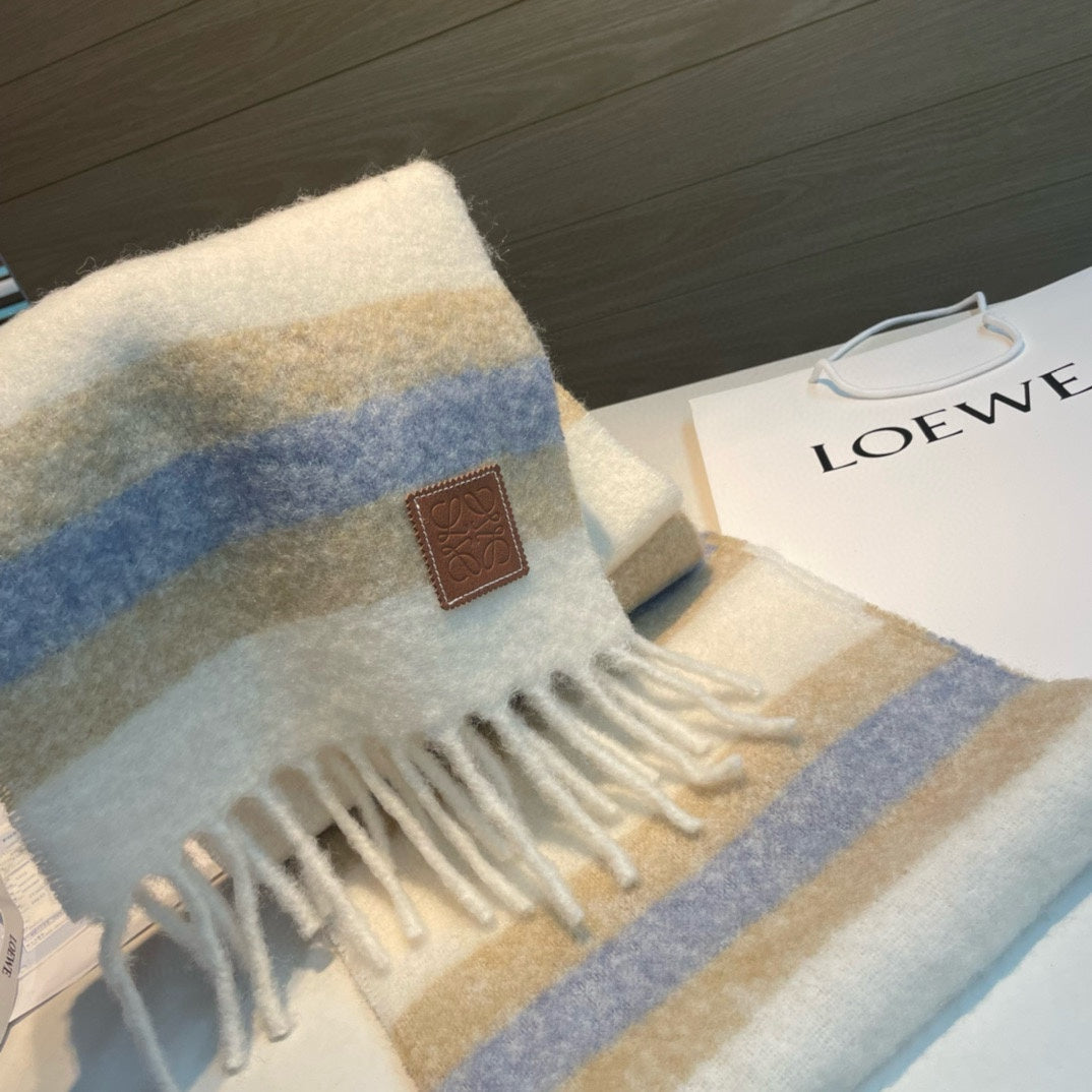 LOEWE SCARF IN COLORFUL WOOL AND MOHAIR 415217