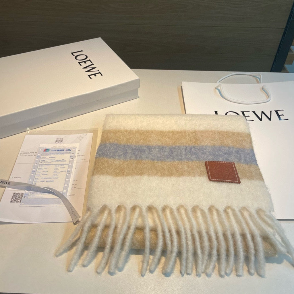 LOEWE SCARF IN COLORFUL WOOL AND MOHAIR 415217