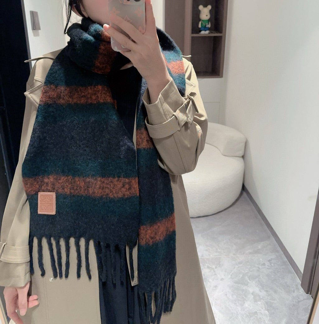 LOEWE SCARF IN COLORFUL WOOL AND MOHAIR 415218