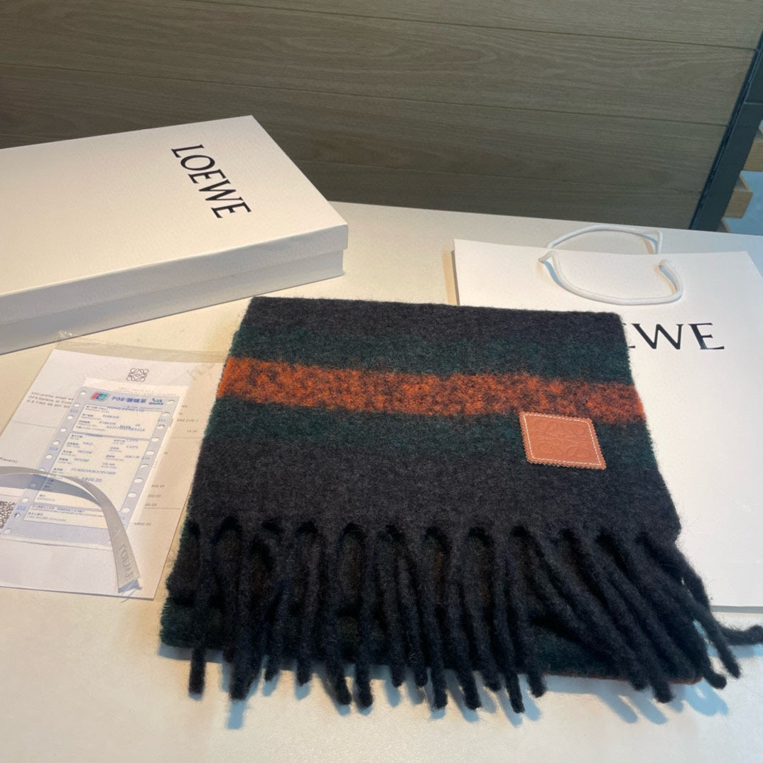 LOEWE SCARF IN COLORFUL WOOL AND MOHAIR 415218