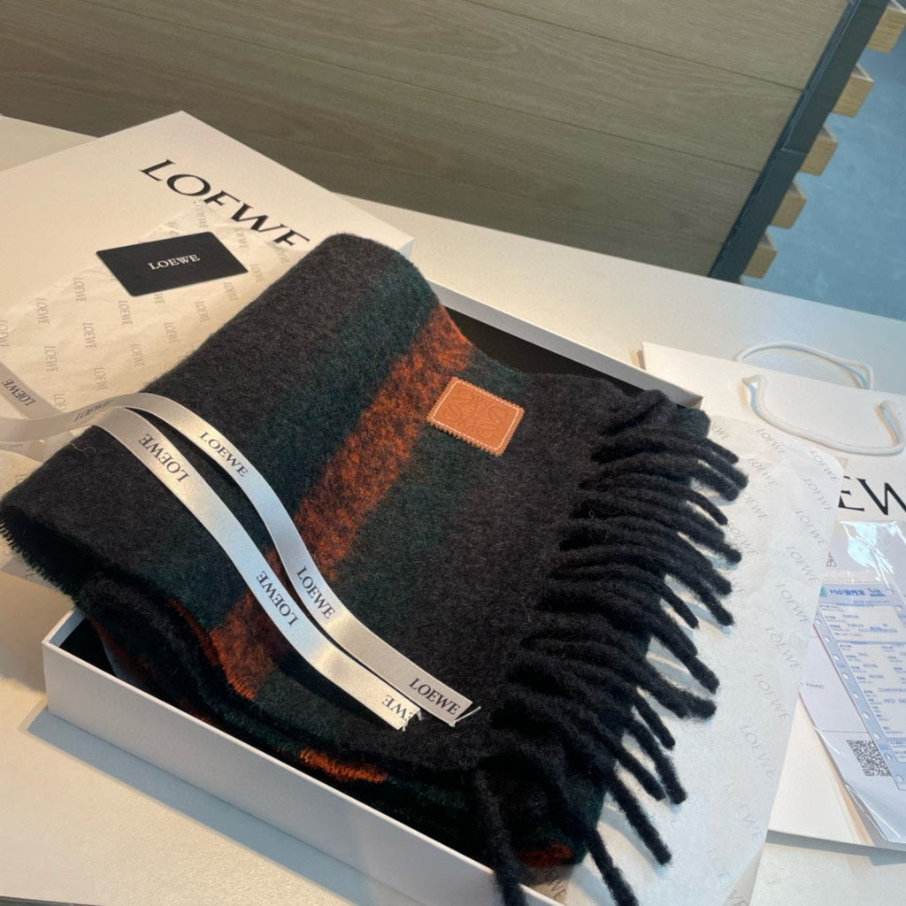 LOEWE SCARF IN COLORFUL WOOL AND MOHAIR 415218