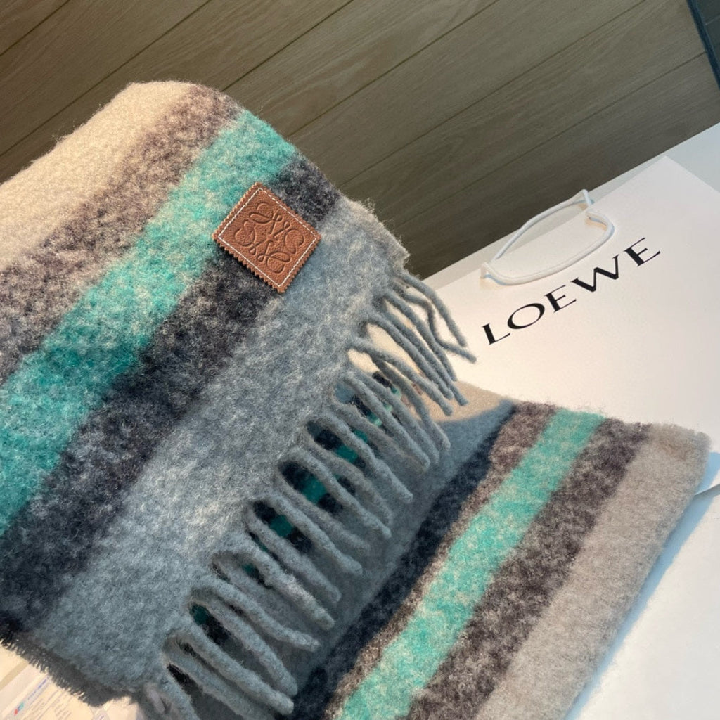 LOEWE SCARF IN COLORFUL WOOL AND MOHAIR 415219