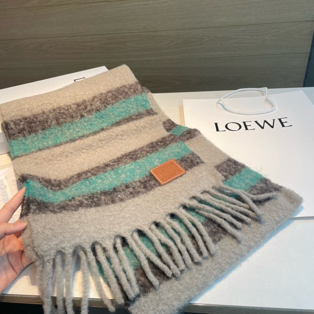 LOEWE SCARF IN COLORFUL WOOL AND MOHAIR 415219