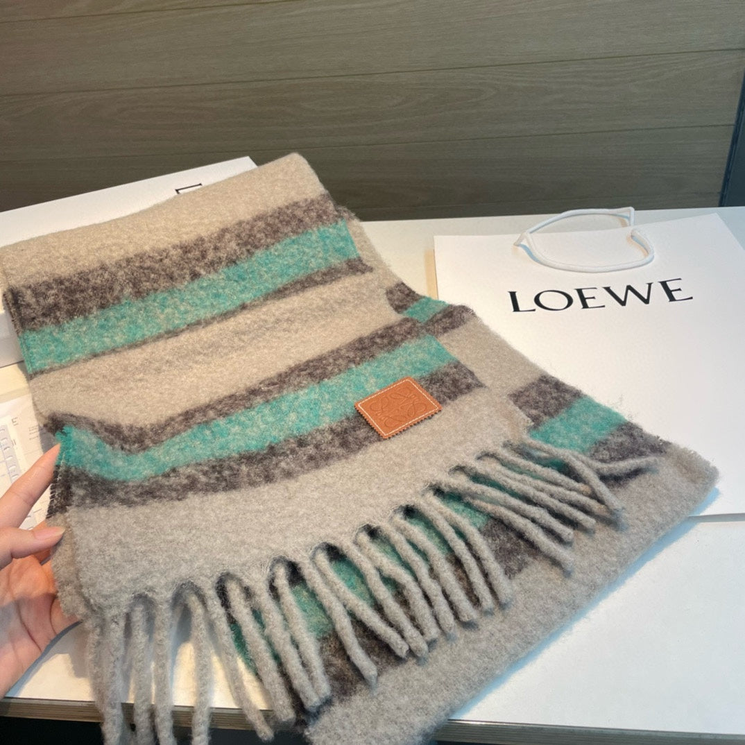 LOEWE SCARF IN COLORFUL WOOL AND MOHAIR 415219