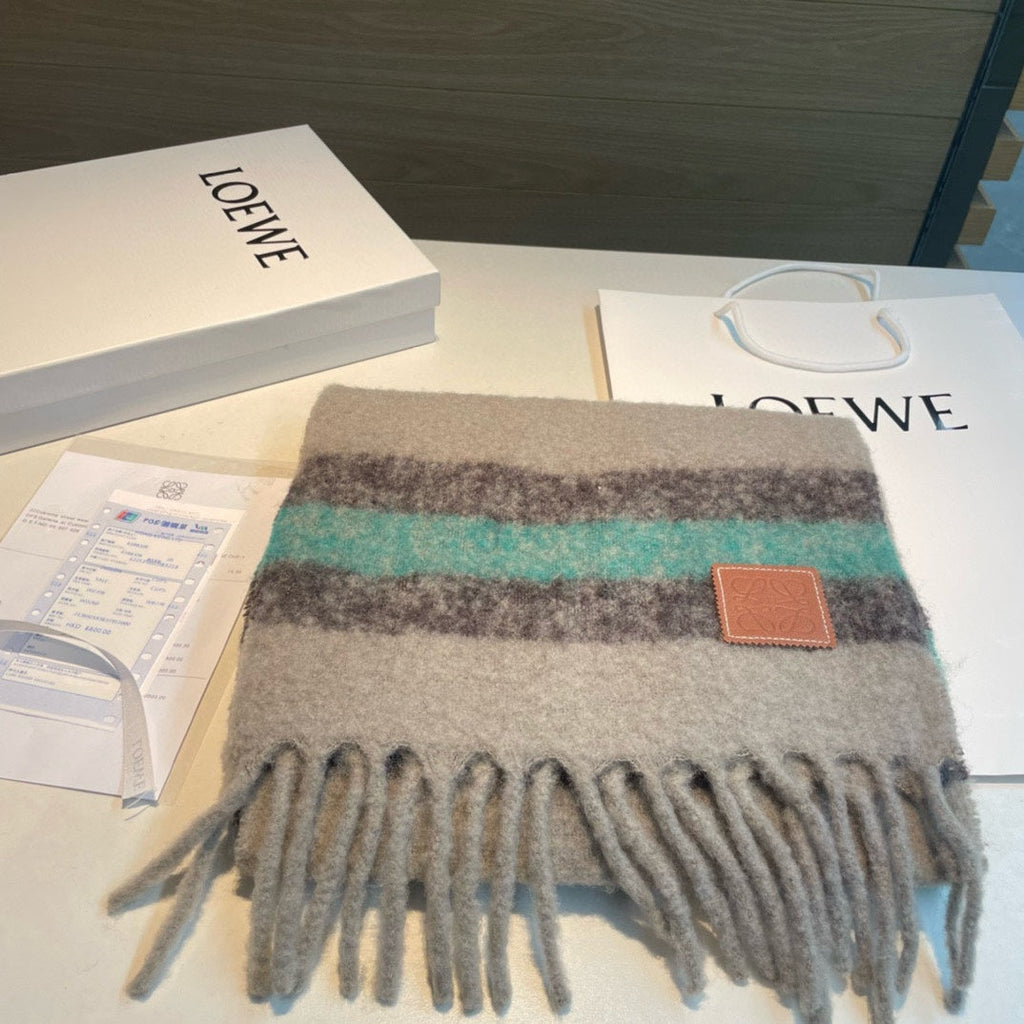 LOEWE SCARF IN COLORFUL WOOL AND MOHAIR 415219