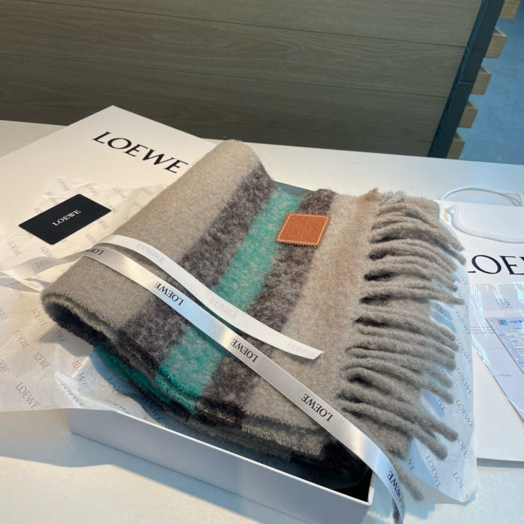LOEWE SCARF IN COLORFUL WOOL AND MOHAIR 415219
