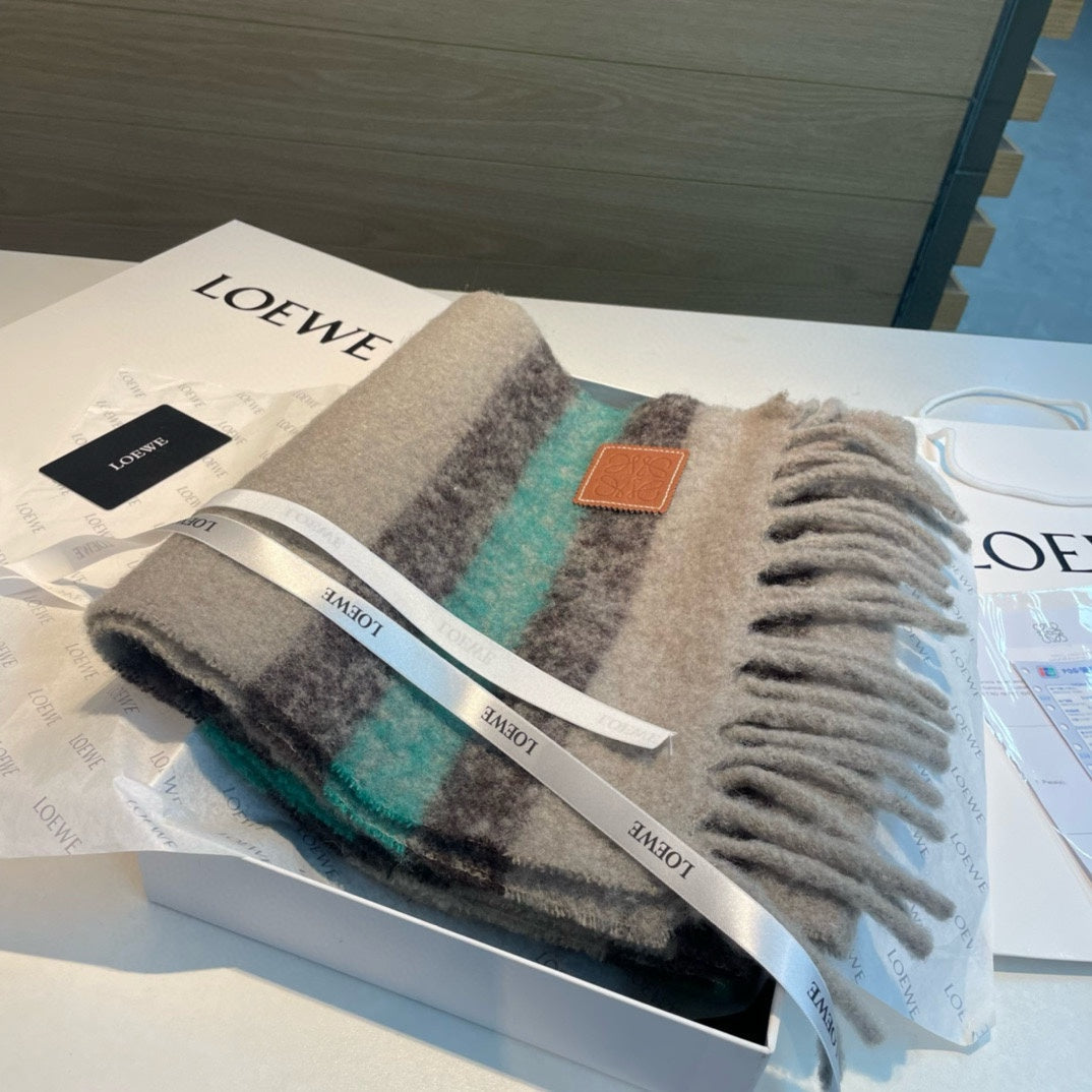 LOEWE SCARF IN COLORFUL WOOL AND MOHAIR 415219