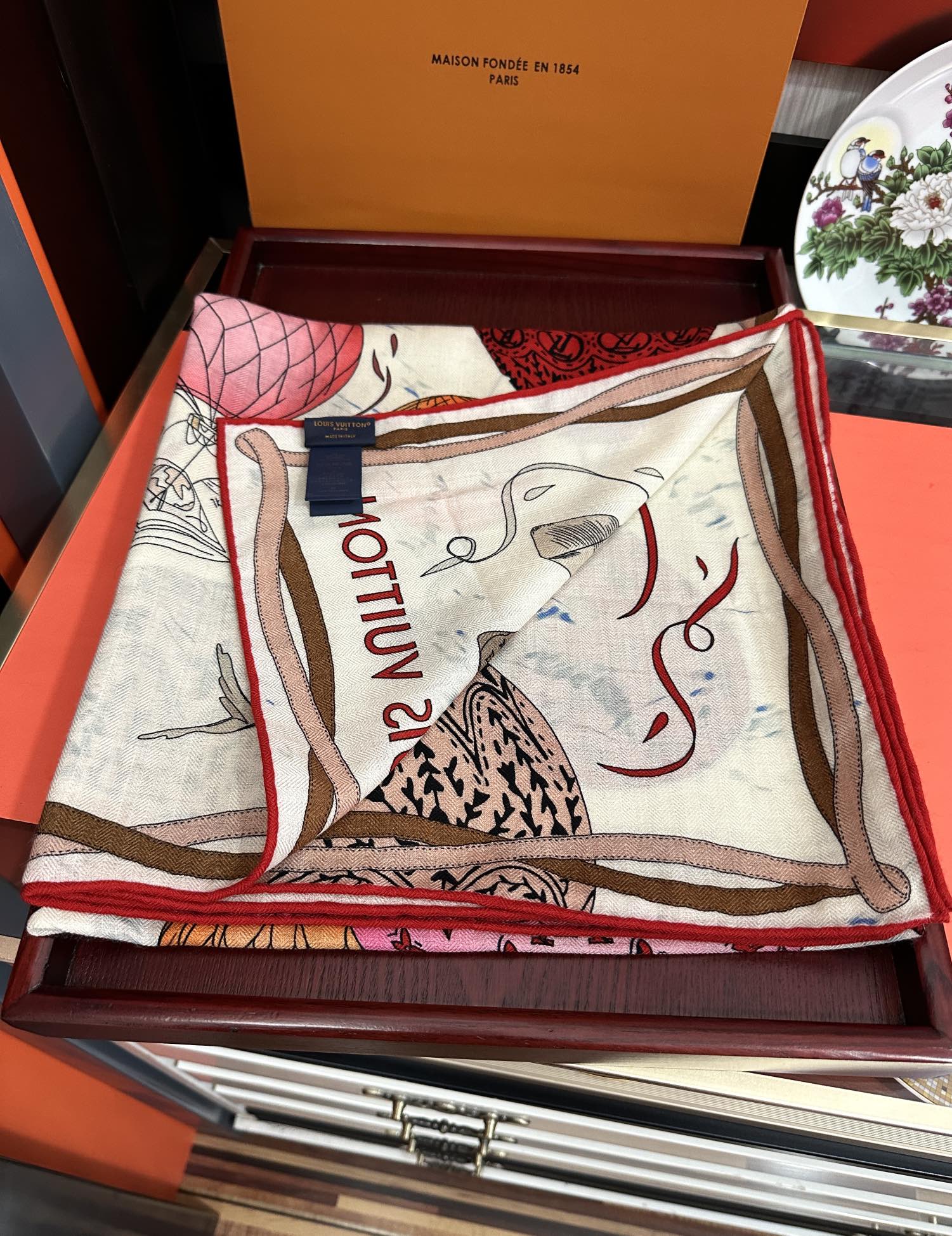 LOUIS VUITTON UP AND AWAY 140 CM SQUARE SILK SCARF COLORFUL 400072