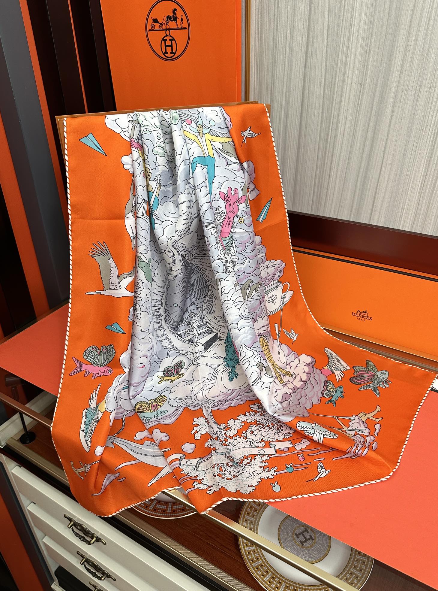 HERMES HERMES 25S SCARF 90 IN SILK 724702