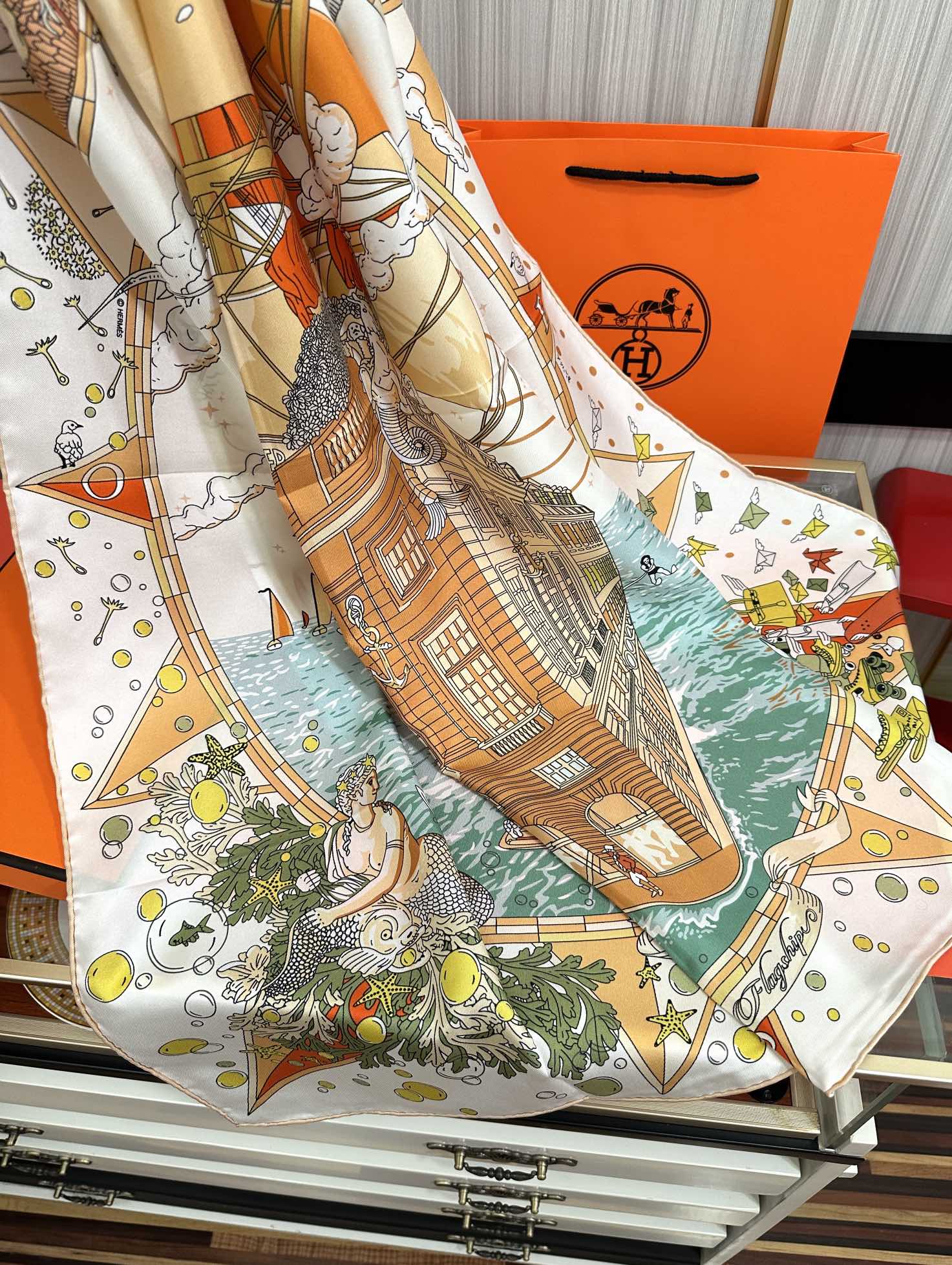 HERMES HERMES 25S SCARF 90 IN SILK 730533