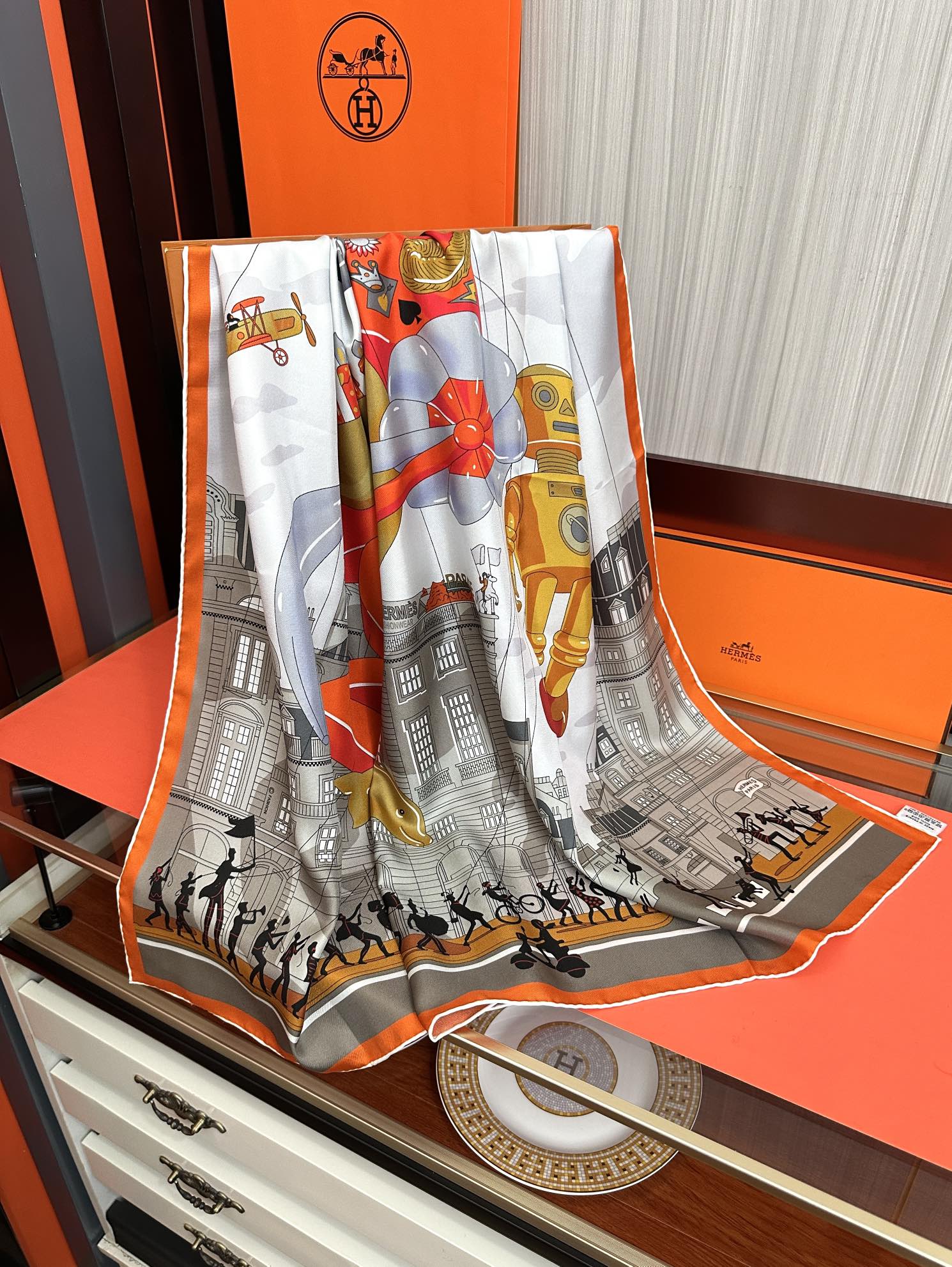 HERMES HERMES 25S SCARF 90 IN SILK 730546