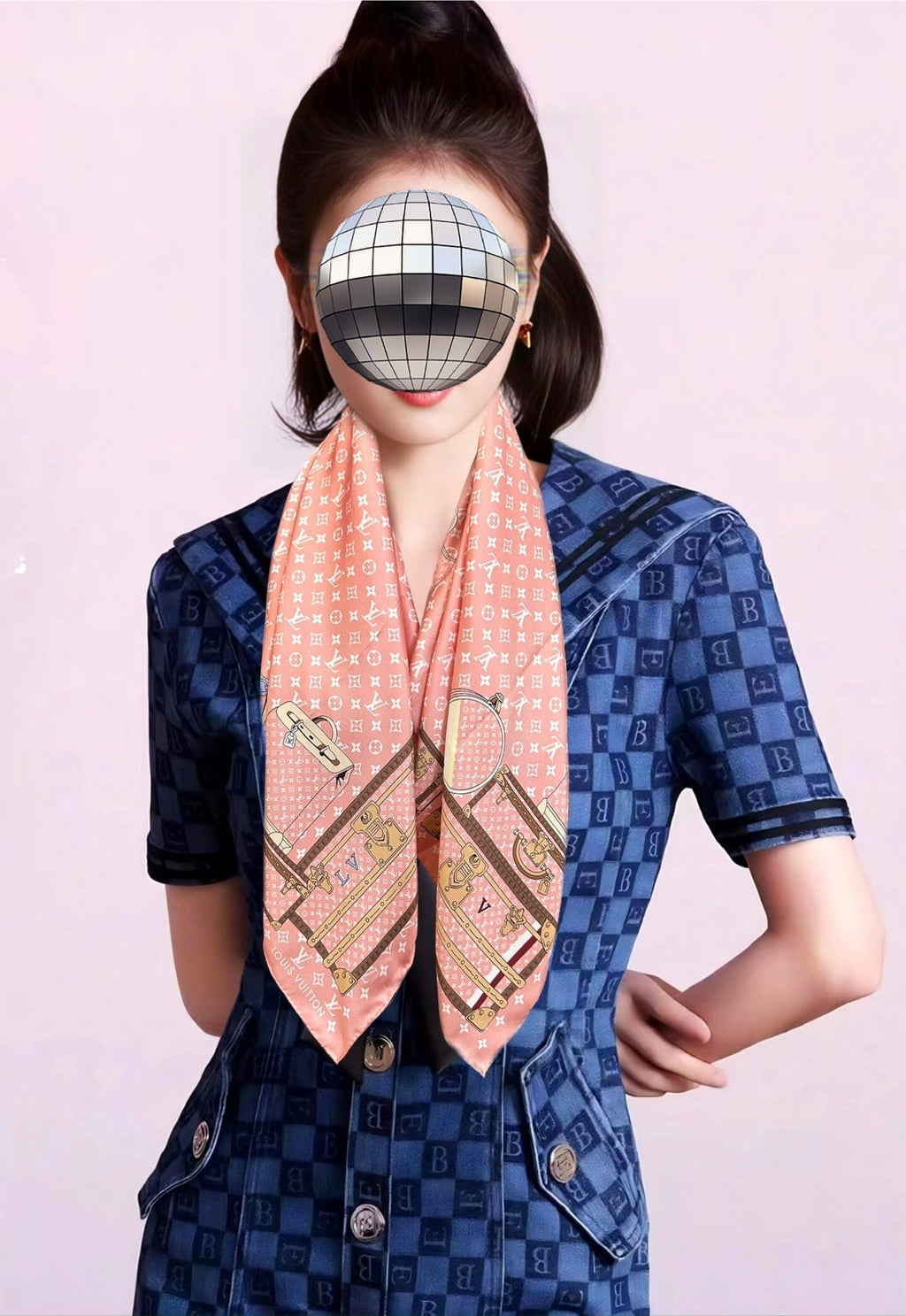 LOUIS VUITTON LV SCARF 90 CM IN SILK 733840