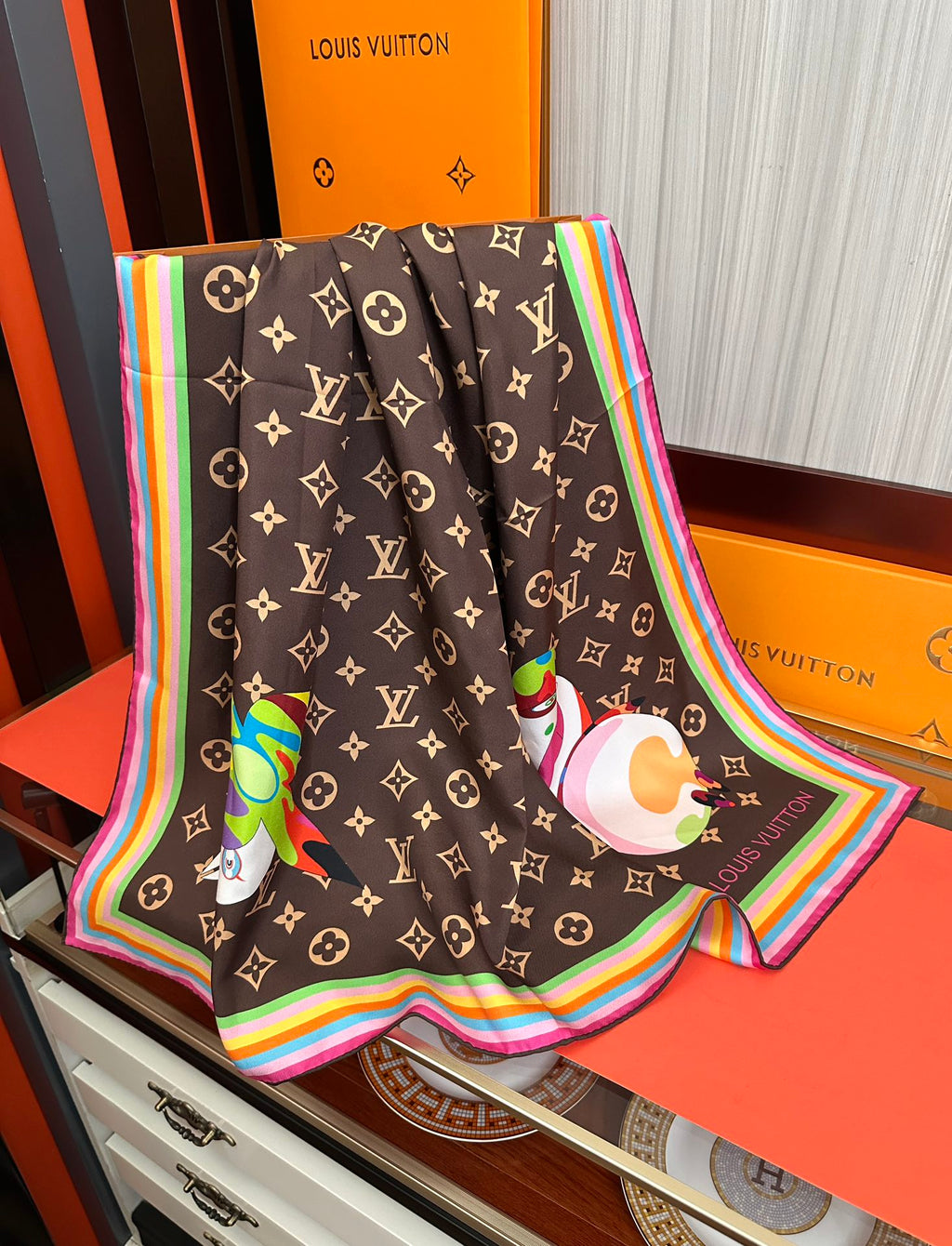 LOUIS VUITTON LV SCARF 90 CM IN SILK 738413