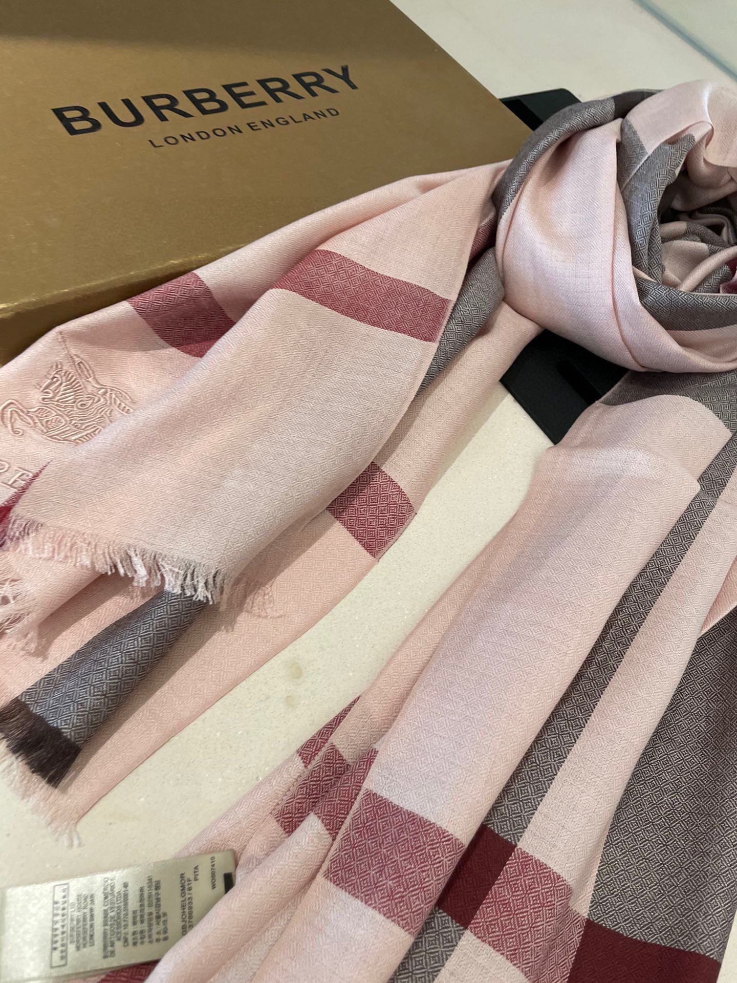 BURBERRY BBR SCARF 200 CM IN CASHMERE 538338