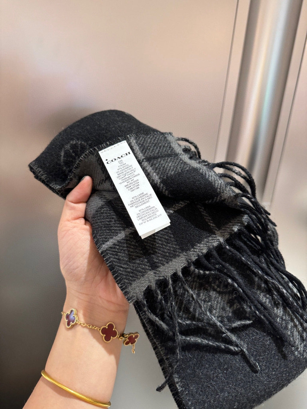 COACH CLASSIC SCARF 190 CM IN BLACK WOOL 375279