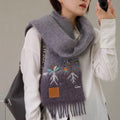 LOEWE SCARF 185 CM IN SHARK GRAY MOHAIR AND WOOL 381038