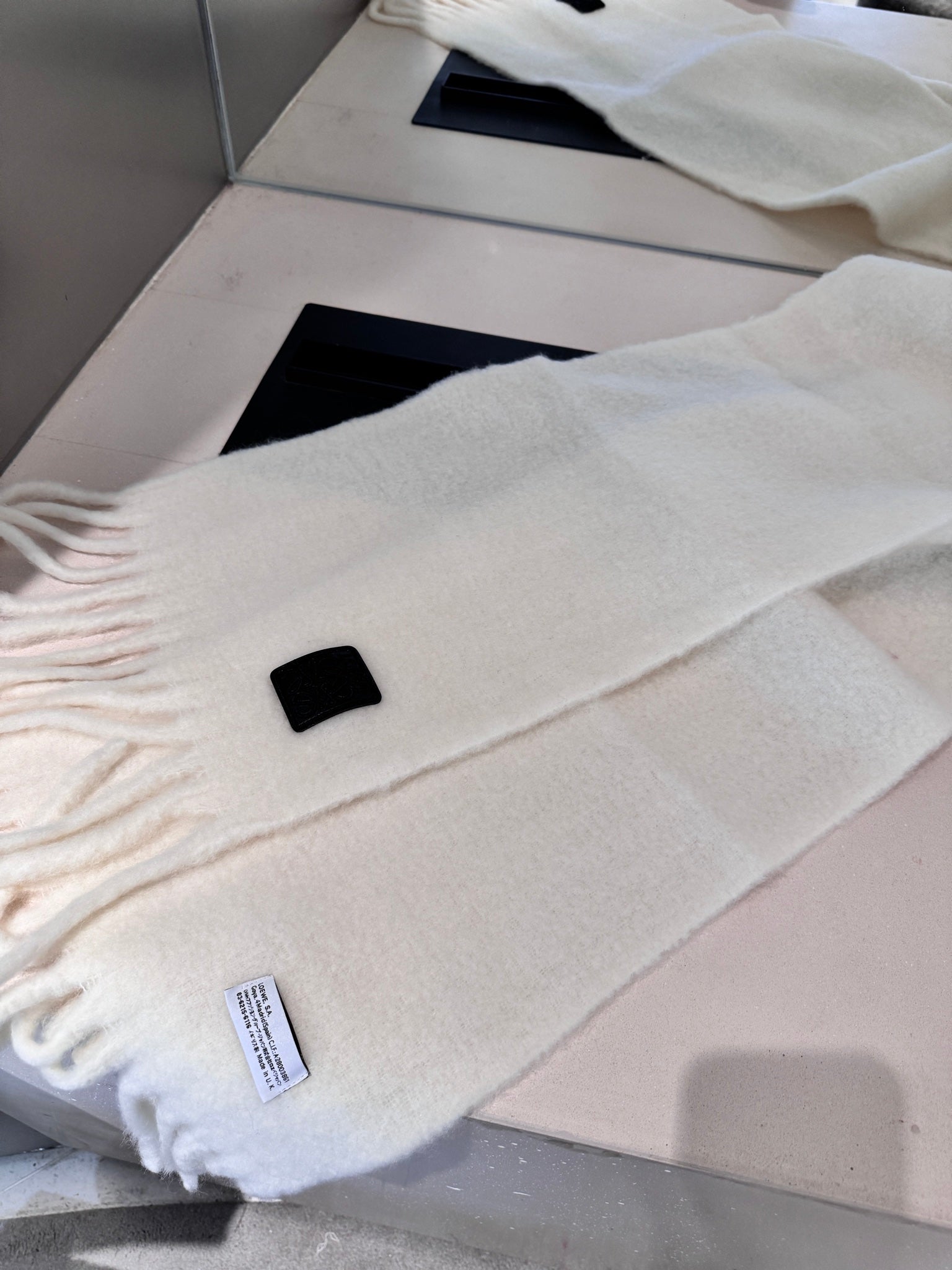 LOEWE SCARF 185 CM IN WHITE WOOL 390876