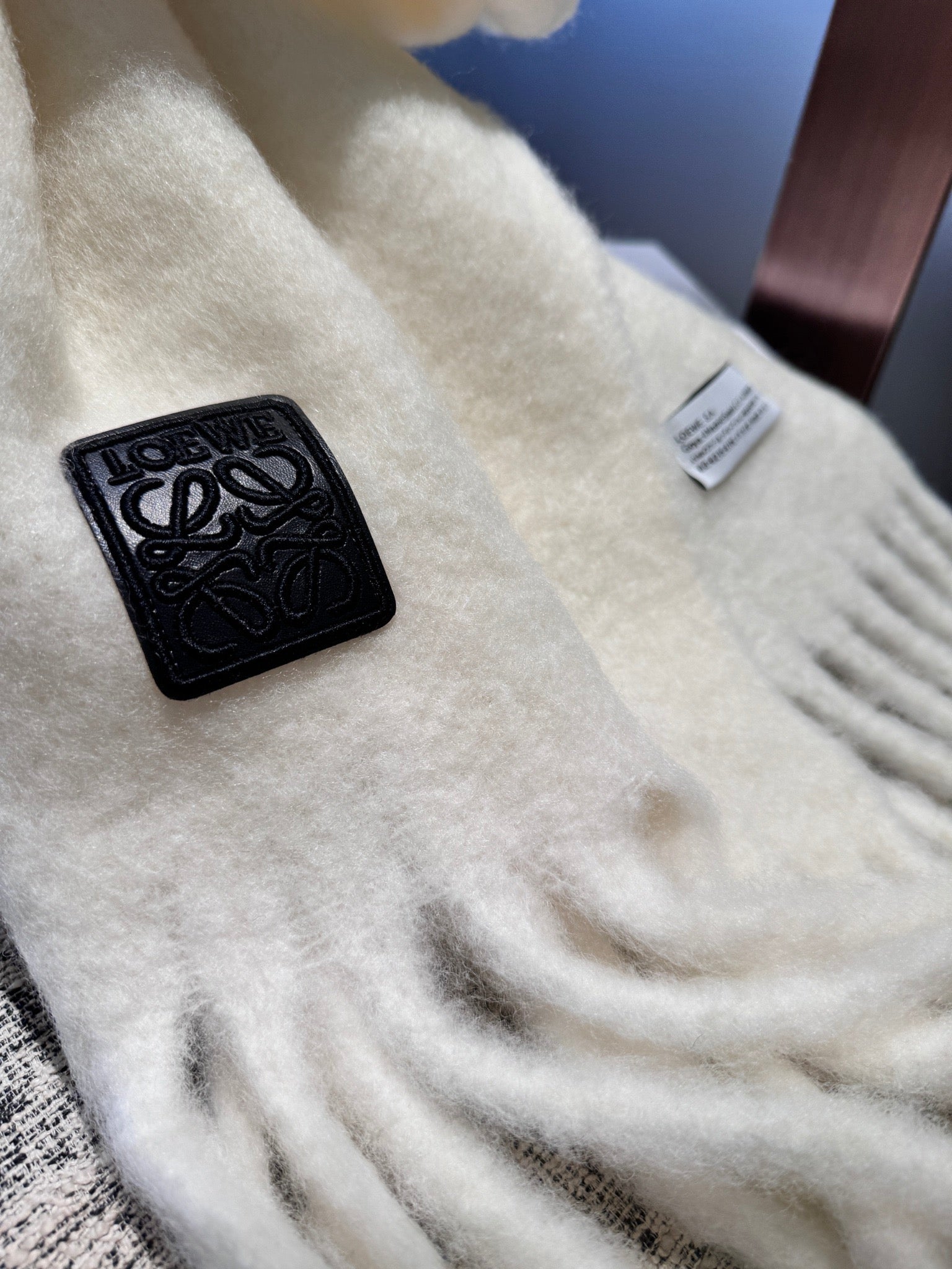 LOEWE SCARF 185 CM IN WHITE WOOL 390876