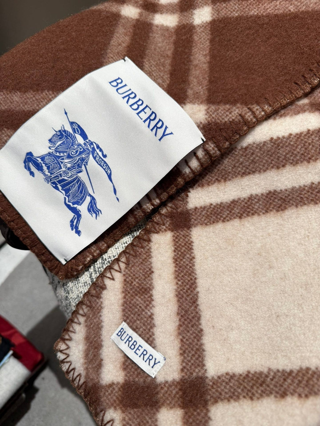 BURBERRY CHECK WOOL SCARF 180 CM CHOCOLATE BROWN 407405