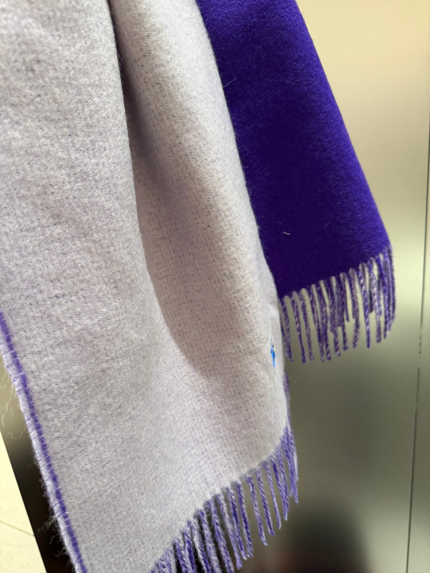 BURBERRY REVERSIBLE SCARF 180 CM IN VIOLET PURPLE CASHMERE 407411