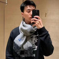 BURBERRY REVERSIBLE SCARF 180 CM IN GRAY CASHMERE 407414