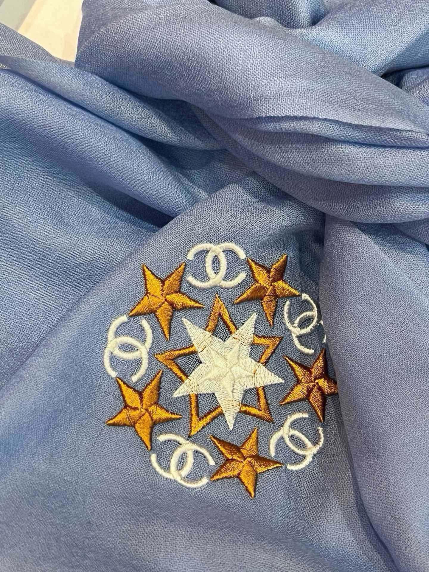 CHANEL SCARF 200 CM IN ELECTRIC BLUE CASHMERE 394616
