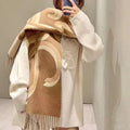 LOEWE SCARF 190 CM IN CINNAMON BROWN WOOL 408745