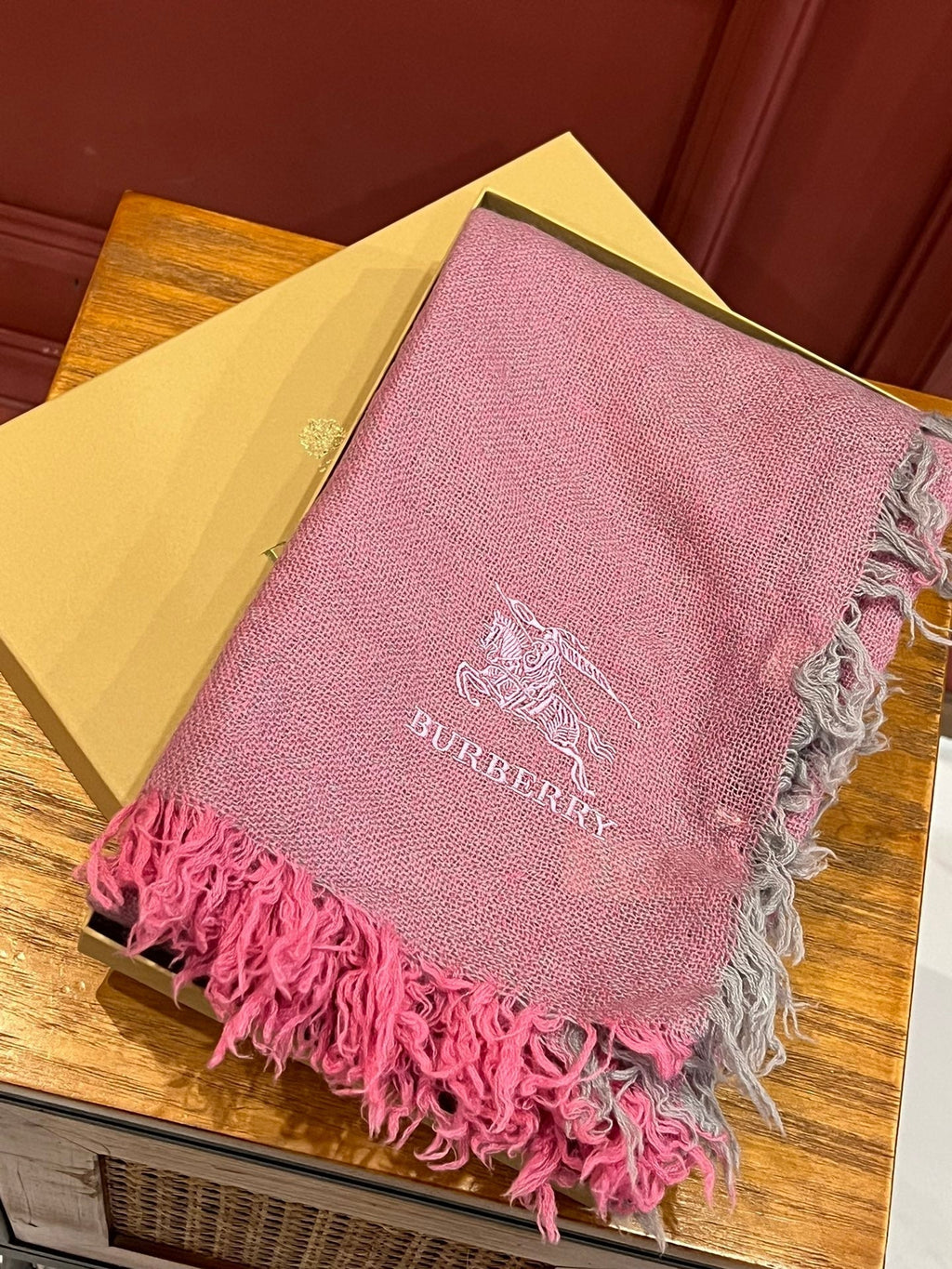 BURBERRY SCARF 200 CM IN FLAMINGO PINK CASHMERE 410225