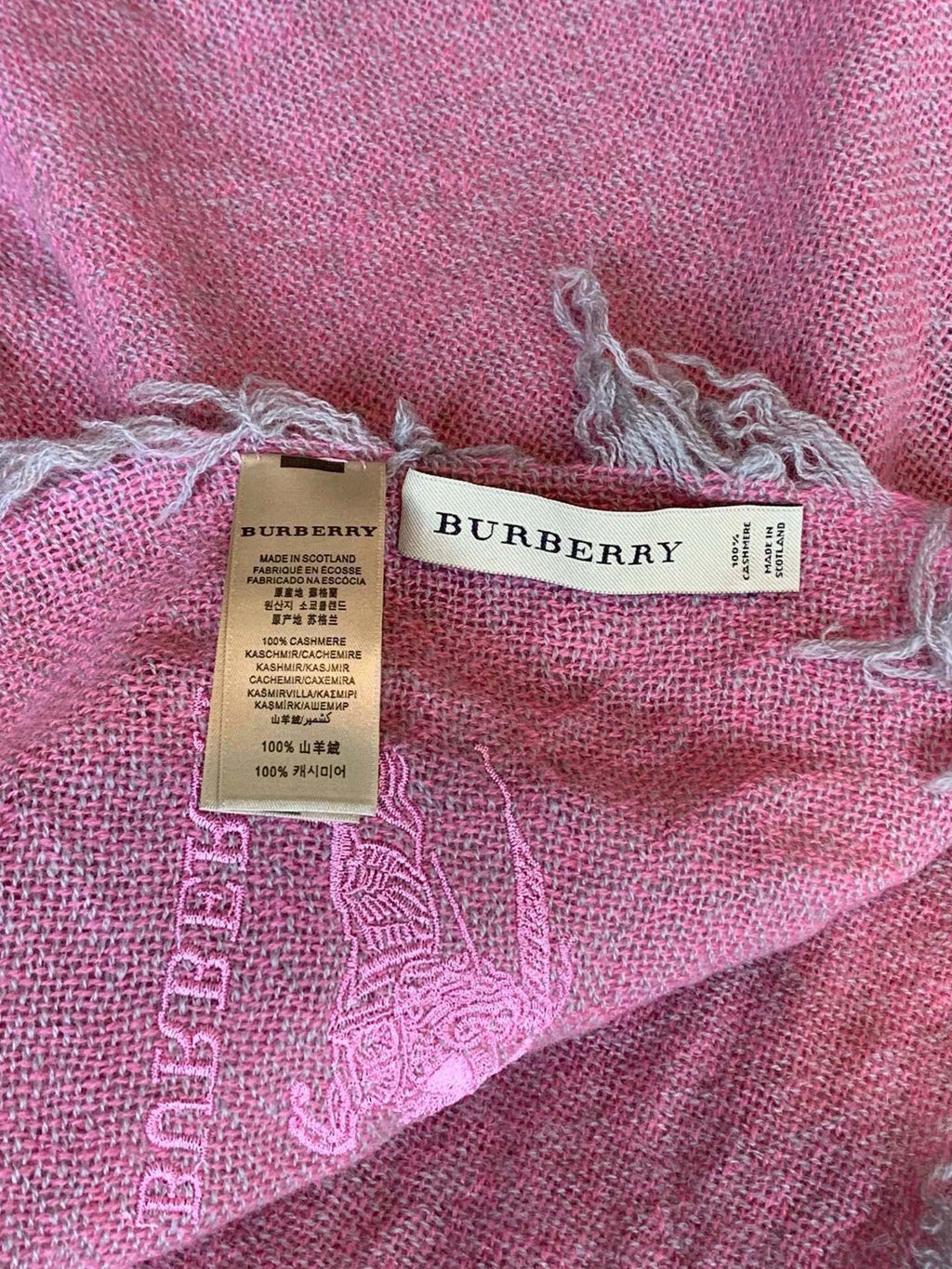 BURBERRY BBR SCARF 220 CM IN CASHMERE 488266