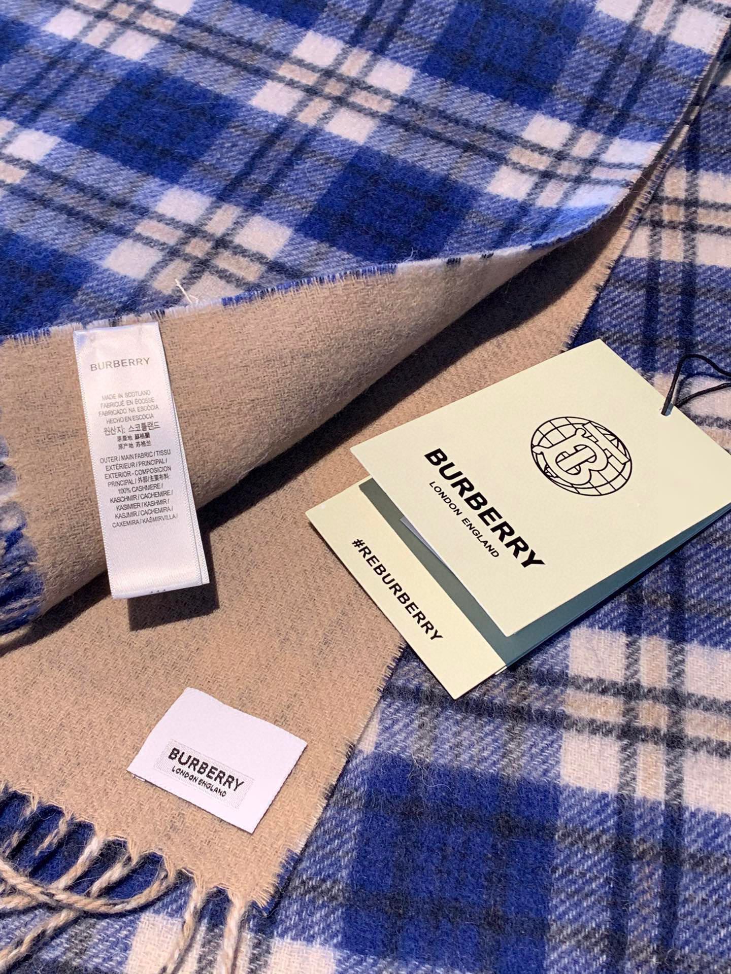 BURBERRY BBR SCARF 190 CM IN CASHMERE 488275