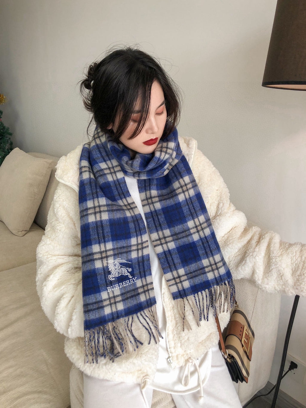 BURBERRY BBR SCARF 190 CM IN CASHMERE 488275