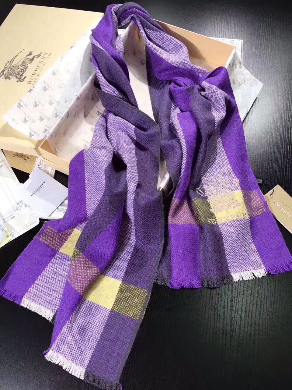 BURBERRY BBR SCARF 180 CM IN CASHMERE 488981