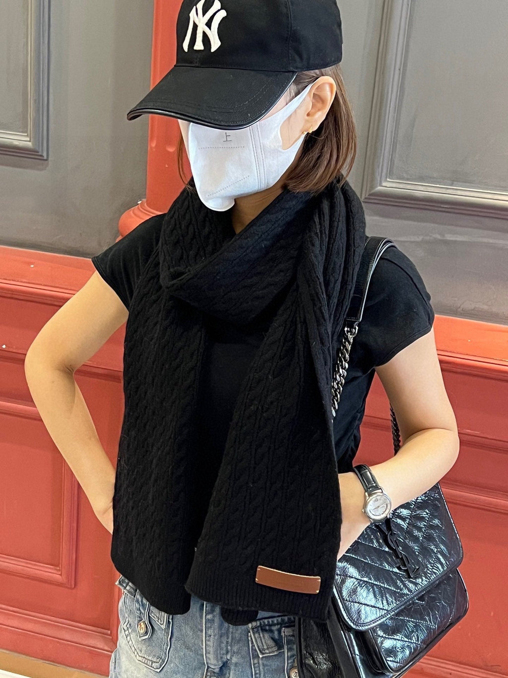 BURBERRY BBR SCARF 170 CM IN WOOL MIX CASHMERE 489017