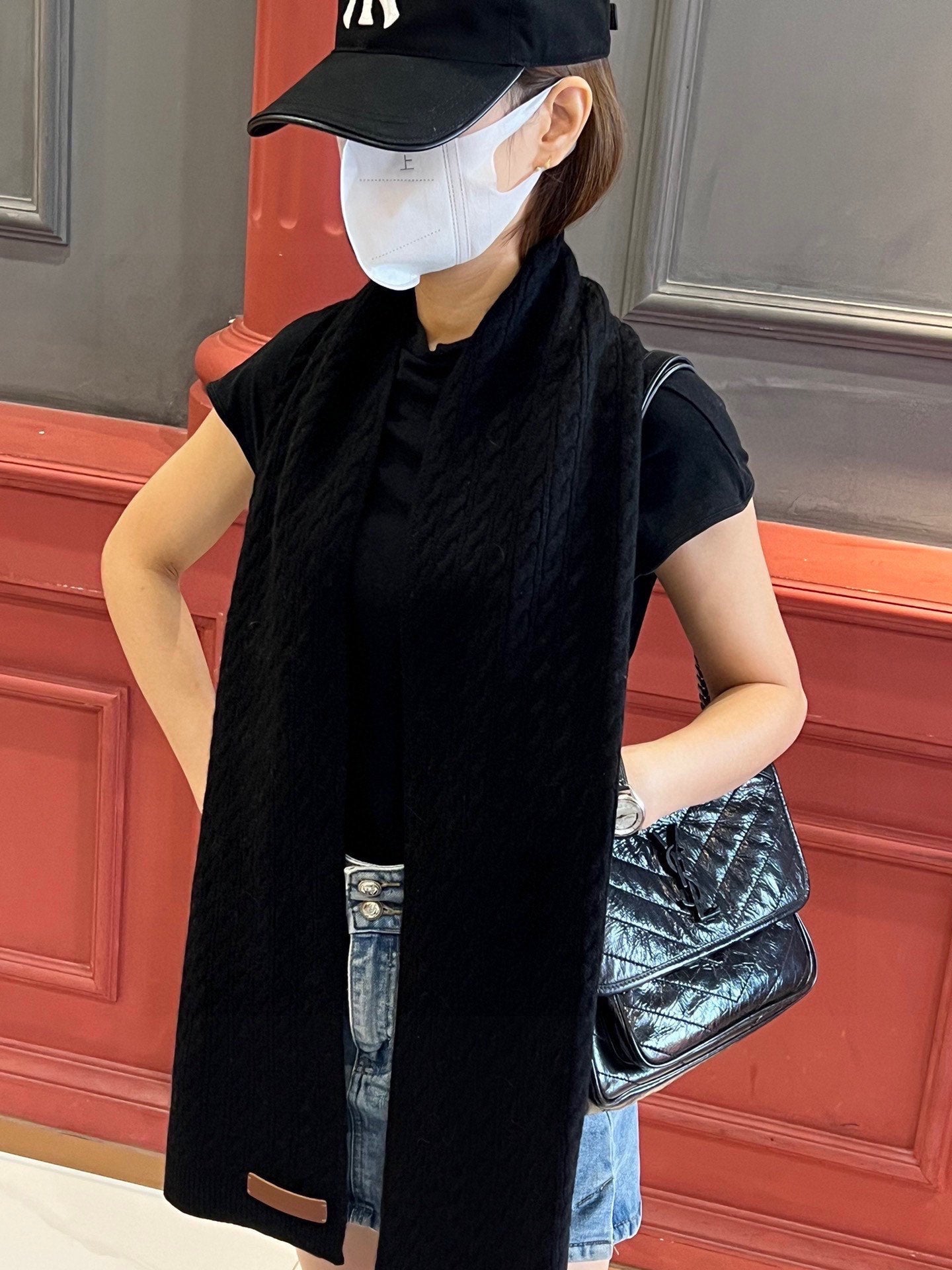 BURBERRY BBR SCARF 170 CM IN WOOL MIX CASHMERE 489017