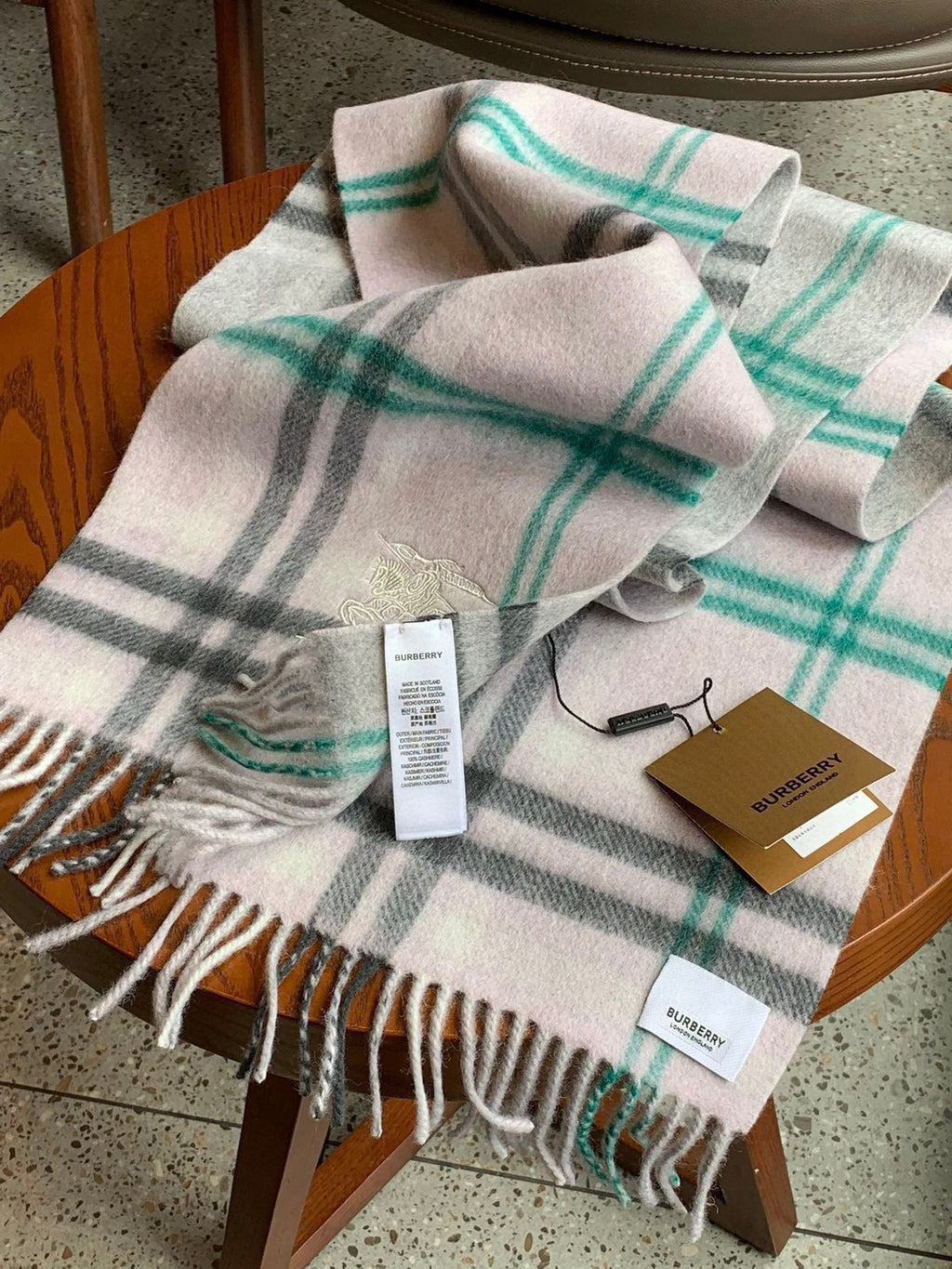 BURBERRY BBR SCARF 190 CM IN CASHMERE 490769