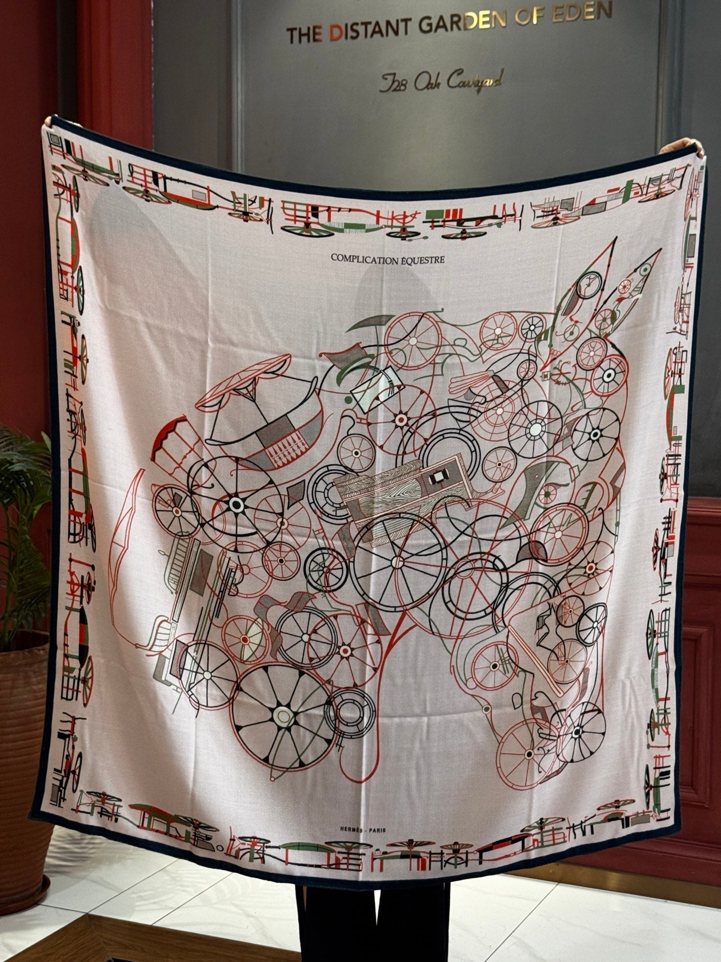 HERMES HERMES 25S SCARF 140 IN CASERE SILK 727319