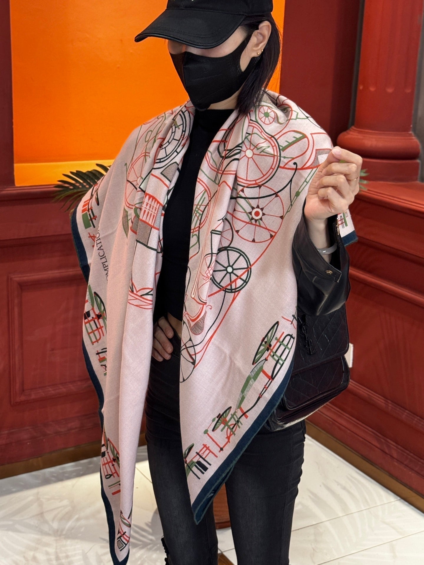 HERMES HERMES 25S SCARF 140 IN CASERE SILK 727319