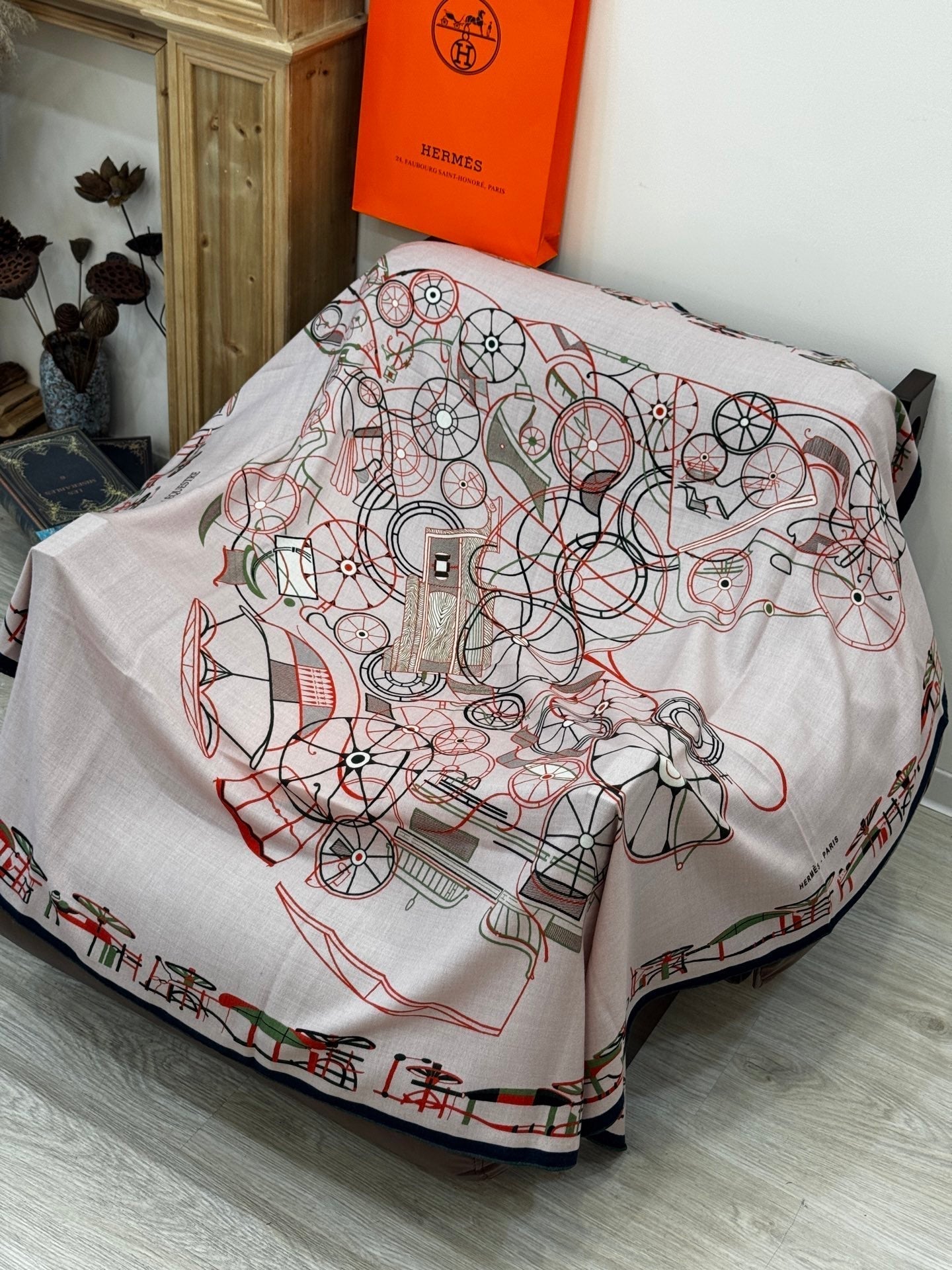 HERMES HERMES 25S SCARF 140 IN CASERE SILK 727319