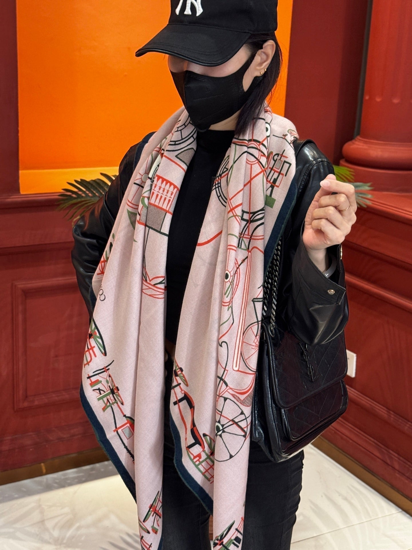 HERMES HERMES 25S SCARF 140 IN CASERE SILK 727319