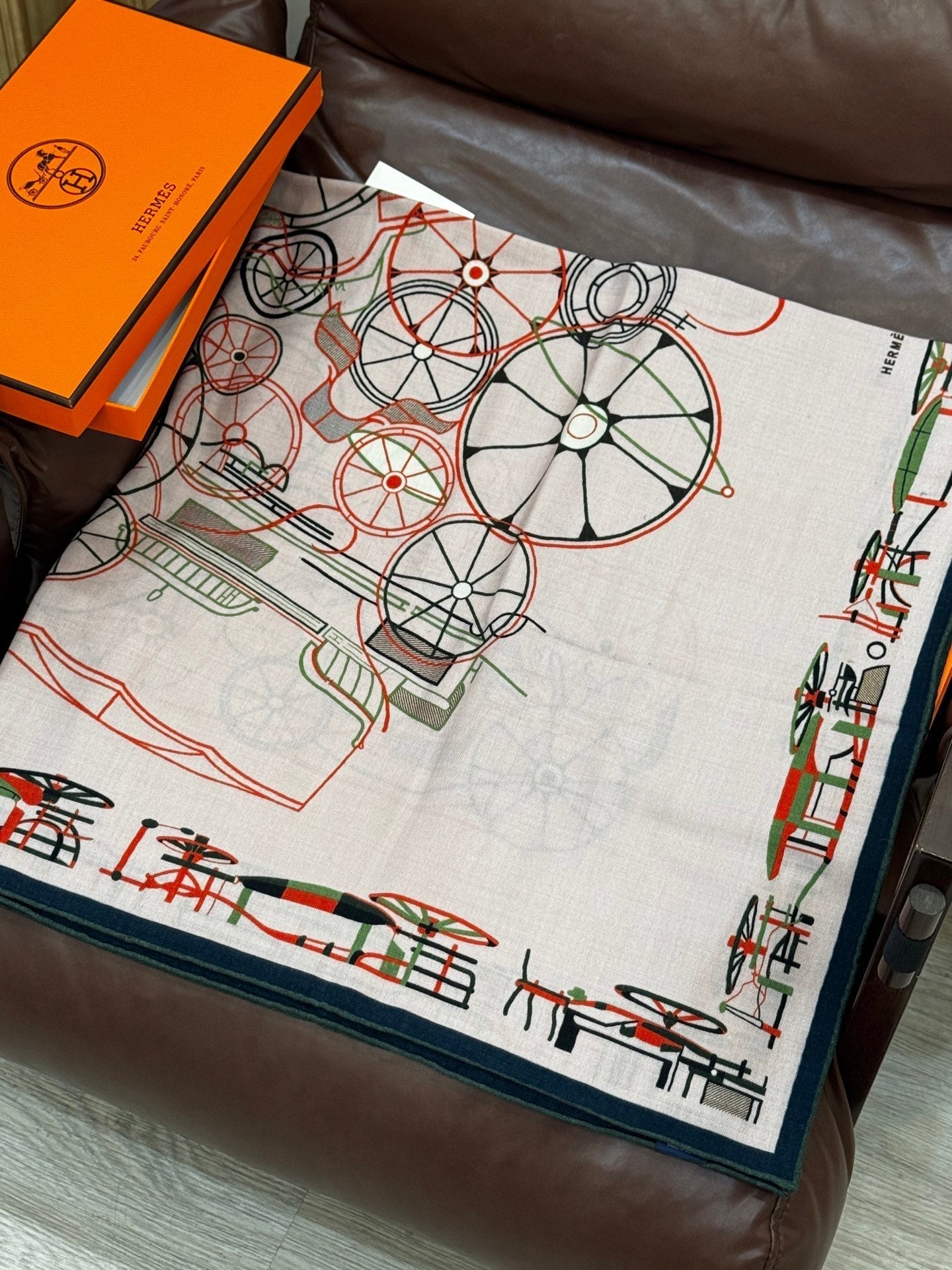 HERMES HERMES 25S SCARF 140 IN CASERE SILK 727319