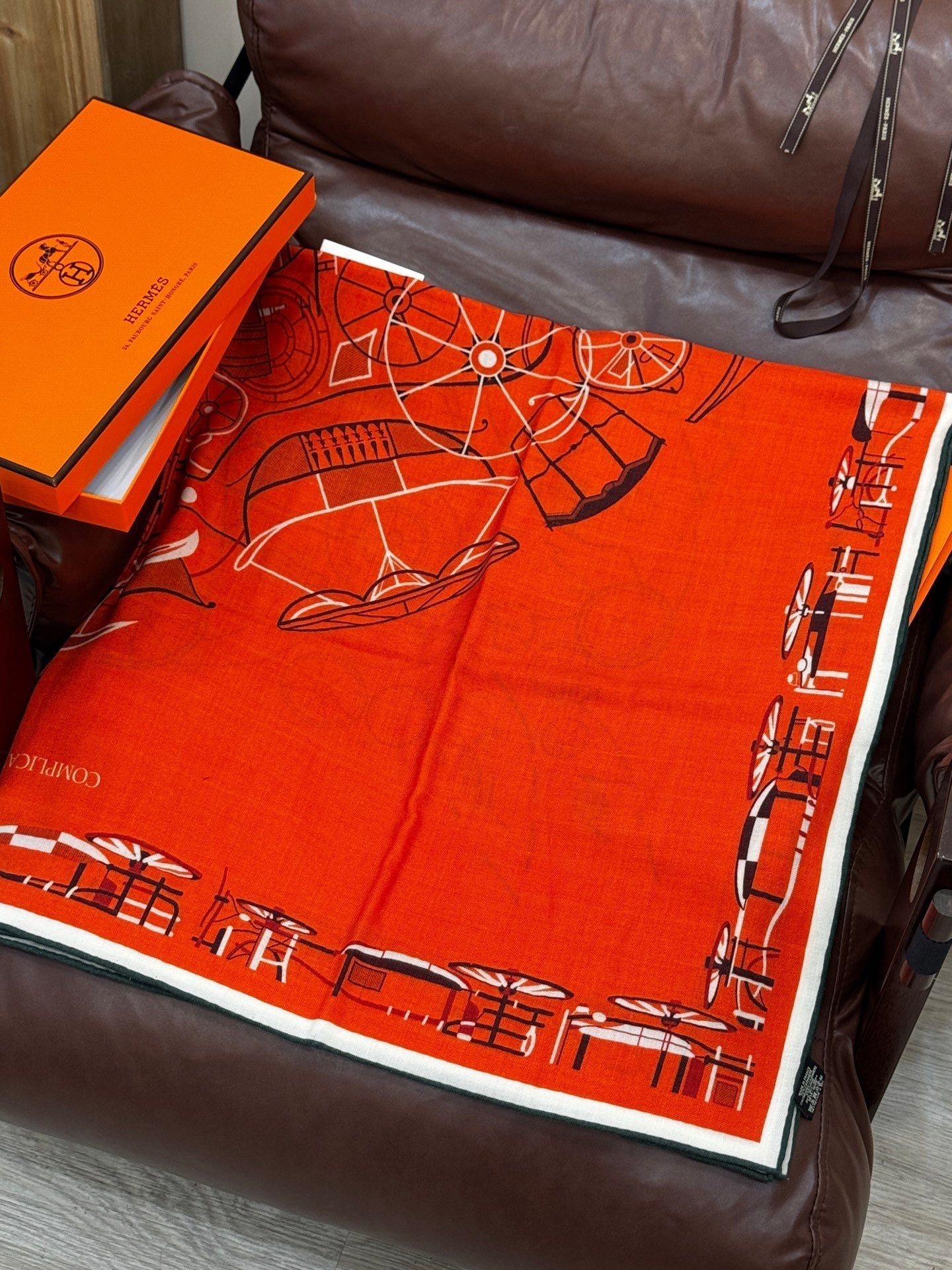 HERMES HERMES 25S SCARF 140 IN CASERE SILK 727321