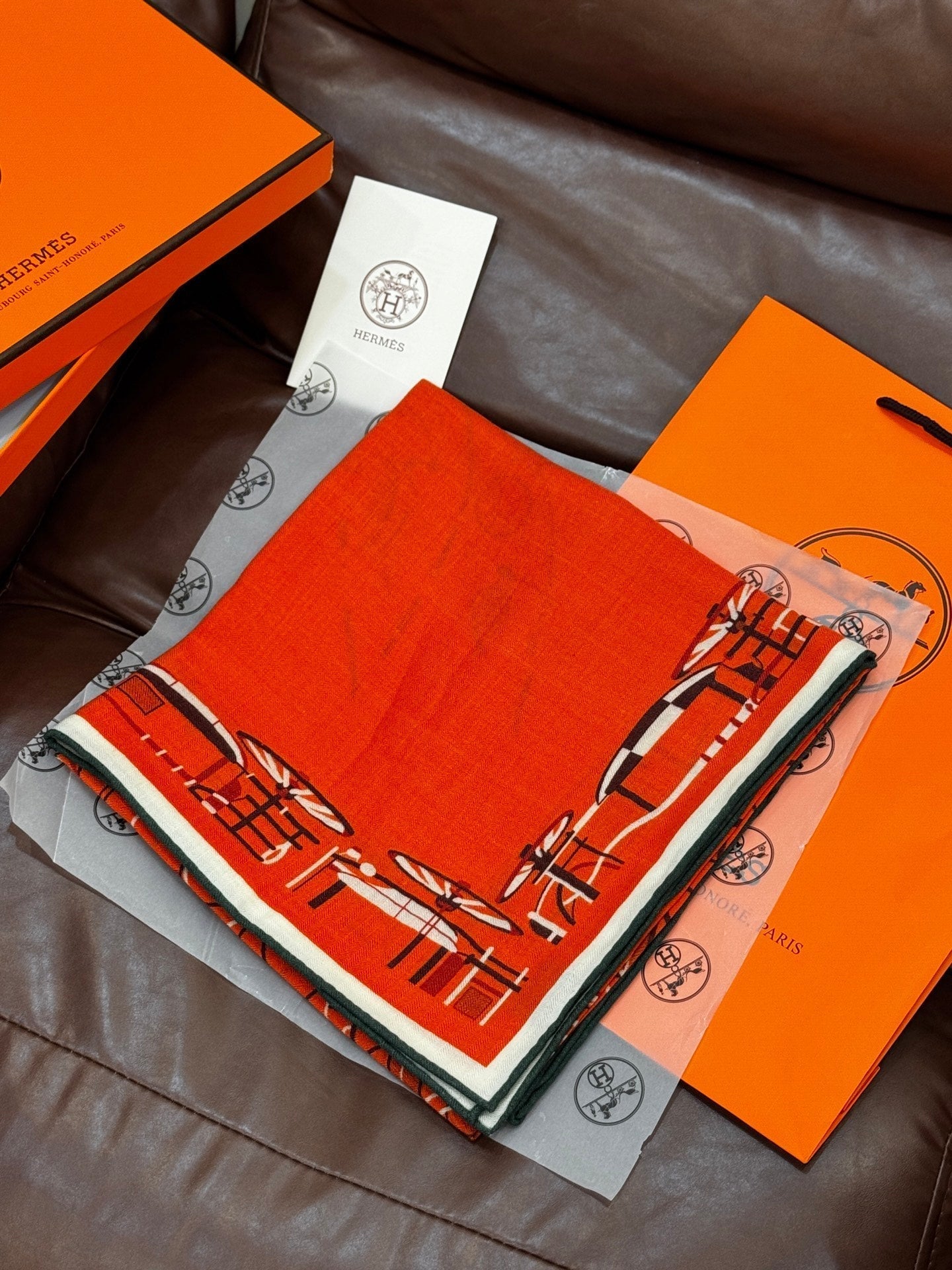 HERMES HERMES 25S SCARF 140 IN CASERE SILK 727321