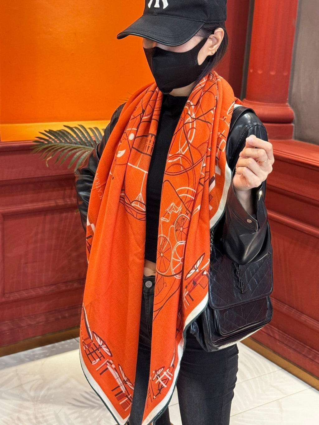 HERMES HERMES 25S SCARF 140 IN CASERE SILK 727321